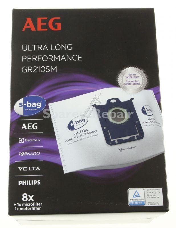 Vacuum Cleaner Bags - Gr210sm 9001688366 8 S-bags Ultra Long Performance + 1 Micro + Motor Filter Each [Electrolux Aeg]