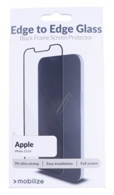 Mobilize Display Protective Film - 57757 Mobilize Glass Screen Protector - Black Frame - Apple Iphone 15-16