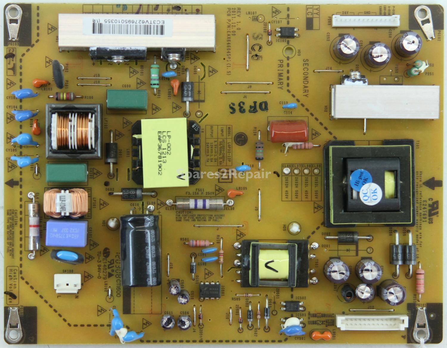LG 32LK330U - PSU - EAY62769501 - EAX64604501(1.5) - REV 1.0 - LGP32-12P