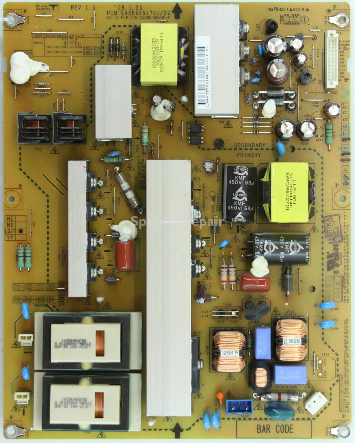 LG 37LH3000 - PSU - EAX55357701/32 - Rev 1.3 - LGP37-09LF - 2300KPG093A-F - LGiT